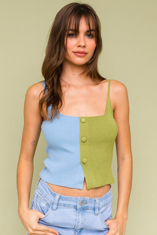 Just BE. LEIS Color Block Sweater Top