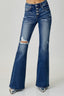 Just BE. RISEN  Sydney Distressed Button-Fly Flare Jeans