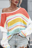 Just BE. SYN Hollow Striped Color Block Sweater