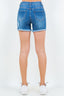Just BE. American Bazi High Waist Distressed Frayed Denim Shorts - Dark