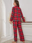 Just BE. Plaid Collared Neck Long Sleeve Pajamas