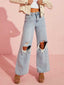 Just BE. 102 Distressed Wide Leg Jeans