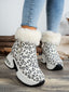 BE. Shoe HYFE Side Zipper Leopard Platform Boots