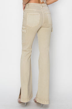Just BE. RISEN  Stone Cargo Bootcut Jeans