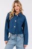 Just BE. Bytos  Button Down Cropped Denim Jacket