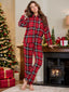 Just BE. Plaid Collared Neck Long Sleeve Pajamas