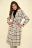 72! Coalition LA Double-Breasted Plaid Coat with Belt