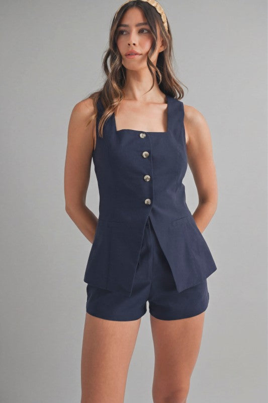 72! MABLE Navy Short Set