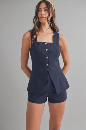 72! MABLE Navy Short Set