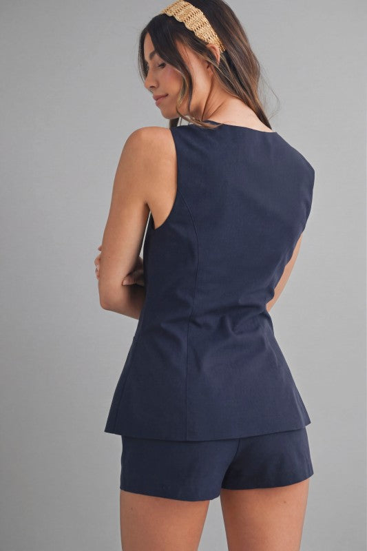 72! MABLE Navy Short Set