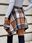 Just BE. Pamala Plaid Asymmetrical Hem Skirt