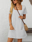 just BE. Mandy Square Neck Short Sleeve Mini Dress