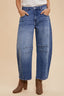 Just BE. Annie Wear Mid Rise Barrel Leg Jeans