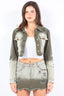 Just BE. American Bazi Ombre Washed Cropped Denim Jacket