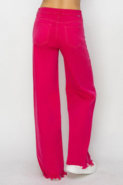 Just BE. RISEN  Fuschia High Rise Wide Leg Jeans