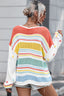 Just BE. SYN Hollow Striped Color Block Sweater