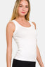 Just BE. Zena 2 Way Neckline Washed Ribbed Tank