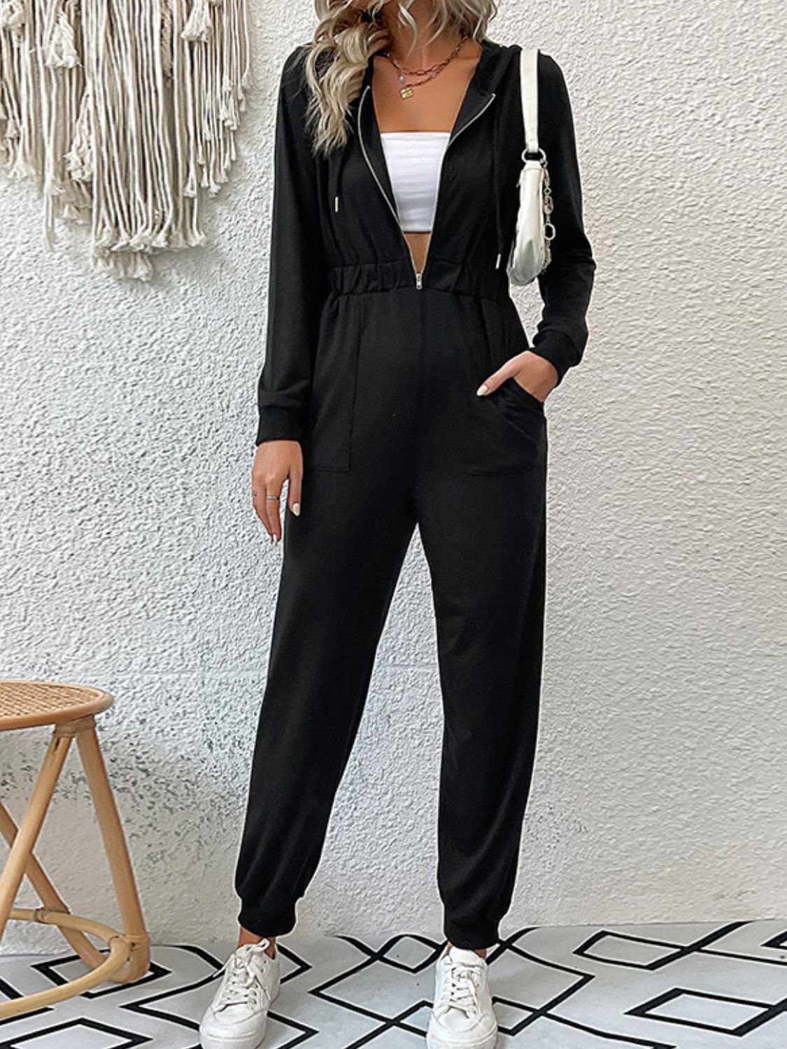 Just BE. Loca Hooded Jogger Jumpsuit