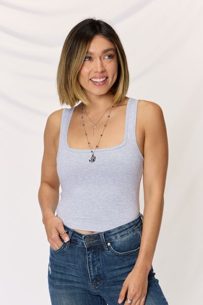 Just BE. Zena Cropped Cami - Gray